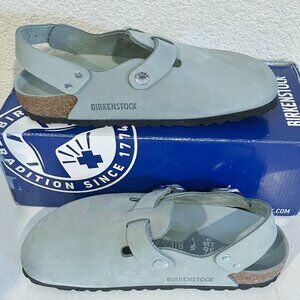NEW IN BOX Birkenstock Tokio II Nubuck Leather Clogs Pure Sage 36 Sandals Shoes